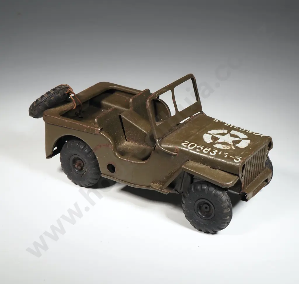 Tri-ang Minis Tinplate Clockwork US Army Jeep Image 1++