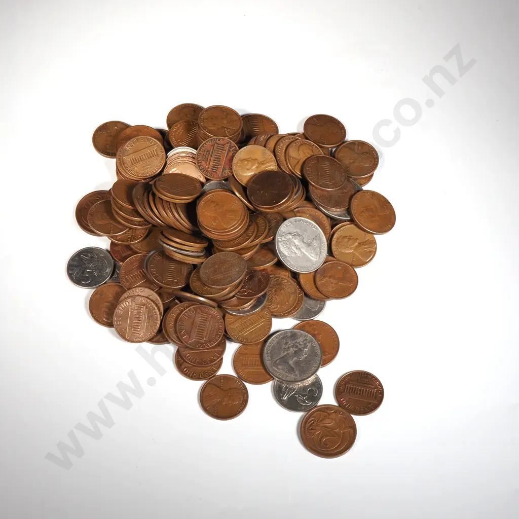 Bag of USA and NZ coins Image 1++