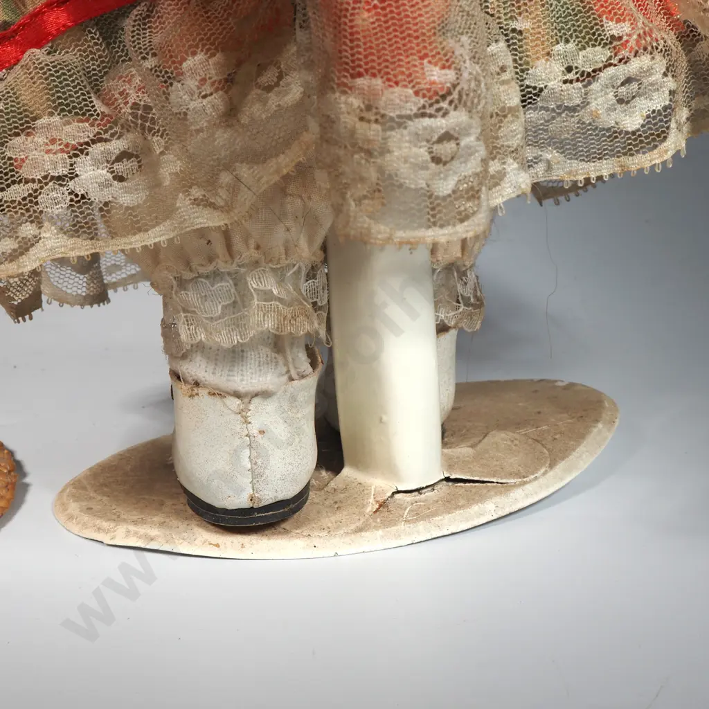 Reproduction Porcelain Face Doll  On Stand Image 1++