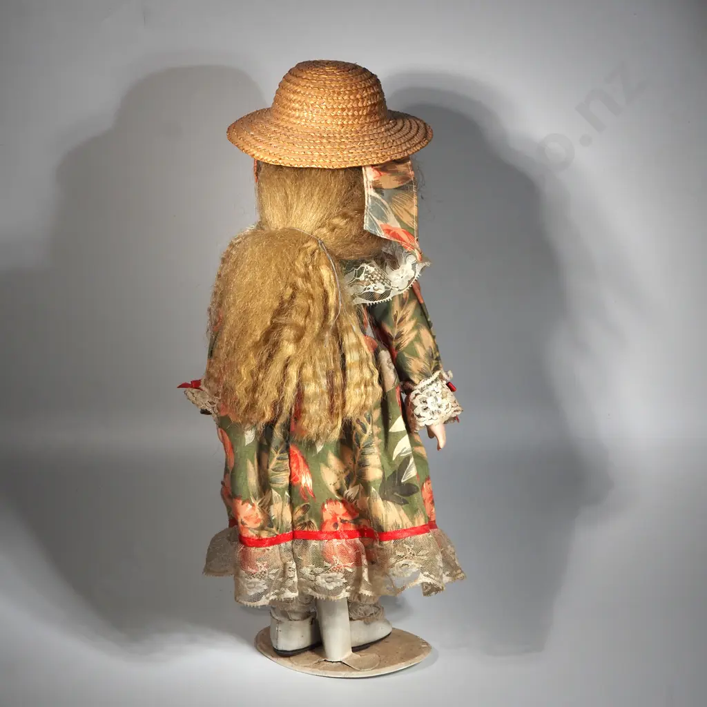 Reproduction Porcelain Face Doll  On Stand Image 1++