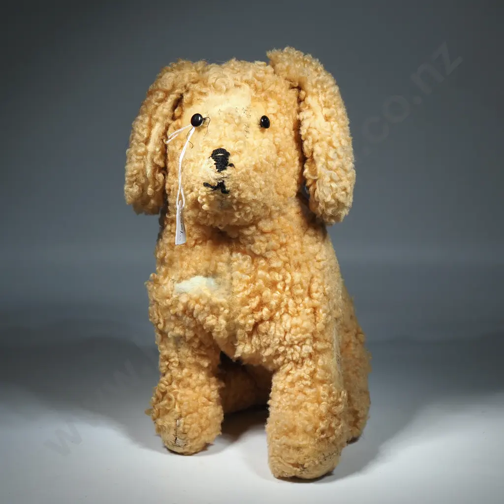 Vintage Plush Seated Dog Toy Image 1++