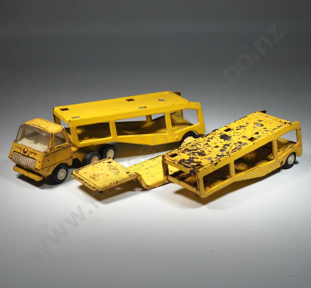 Two Tonka Pressed Steel Car Carrier Trucks & Attachment  Image 1++