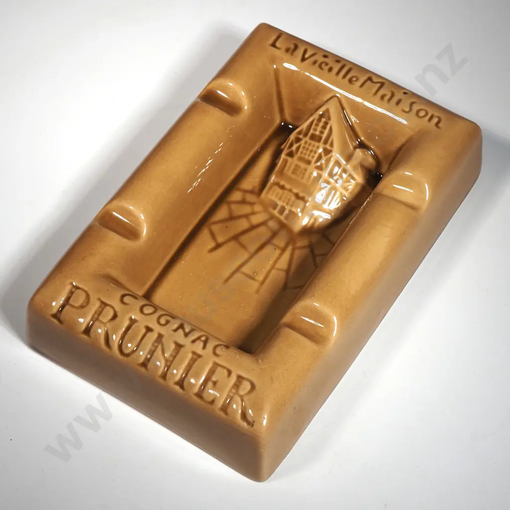 Vintage Mid-Century Ceramic Ashtray, French Cognac Prunier, HB Quimper Image 1++