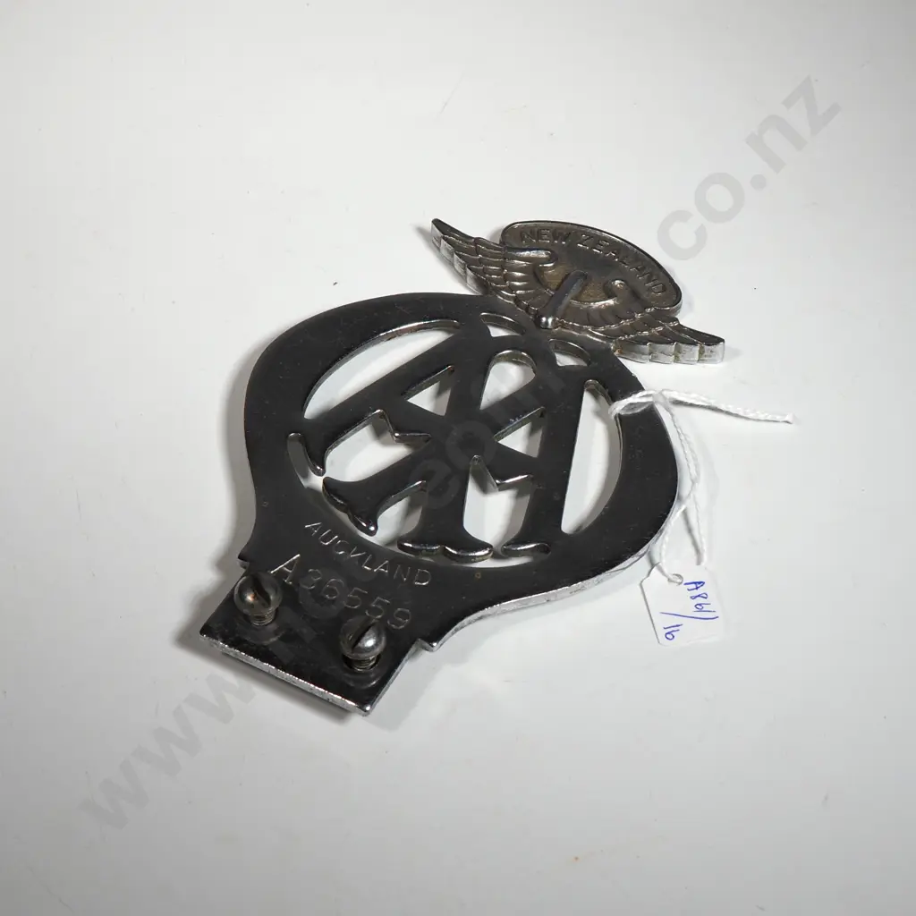 Automobile Association Car Badge For Auckland. No. A 36559  Image 1++