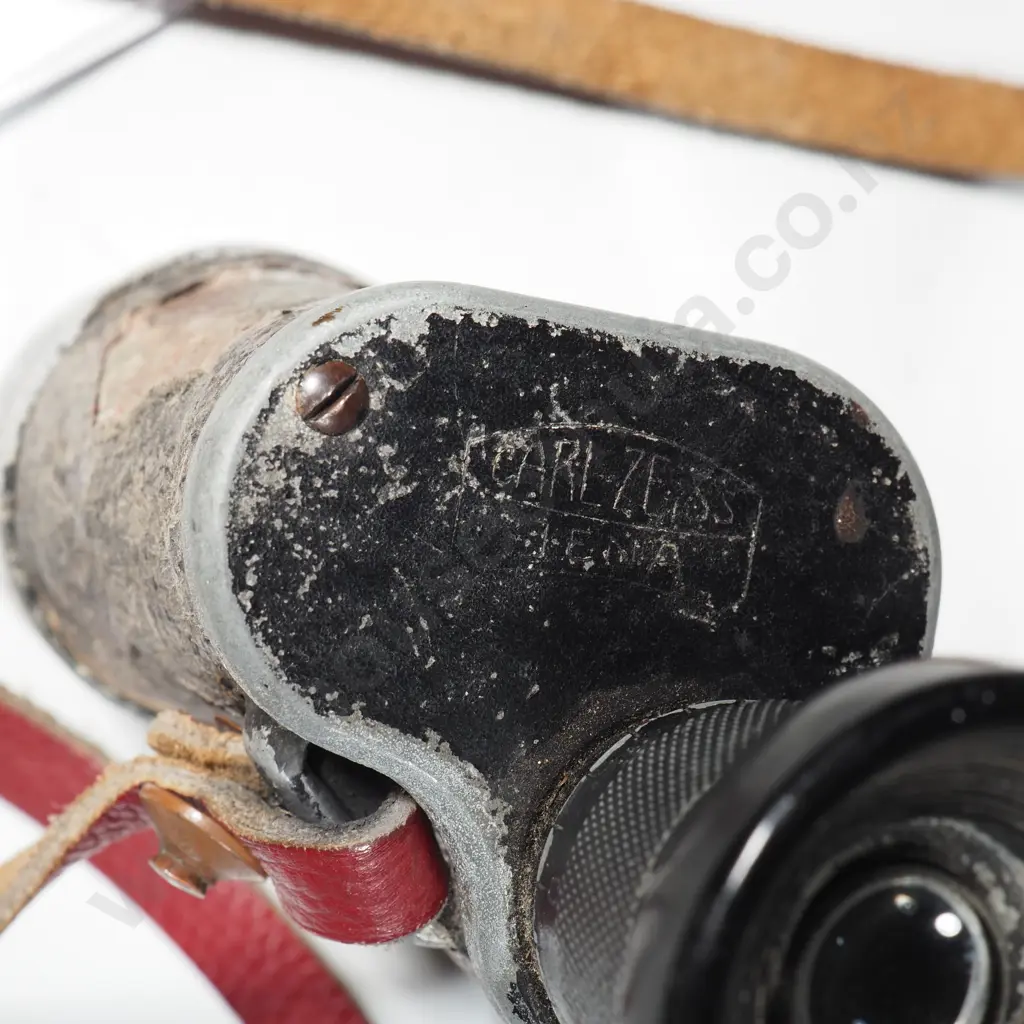 Pair Of Vintage Carl Zeiss Military Binoculars with Replacement Strap  Image 1++