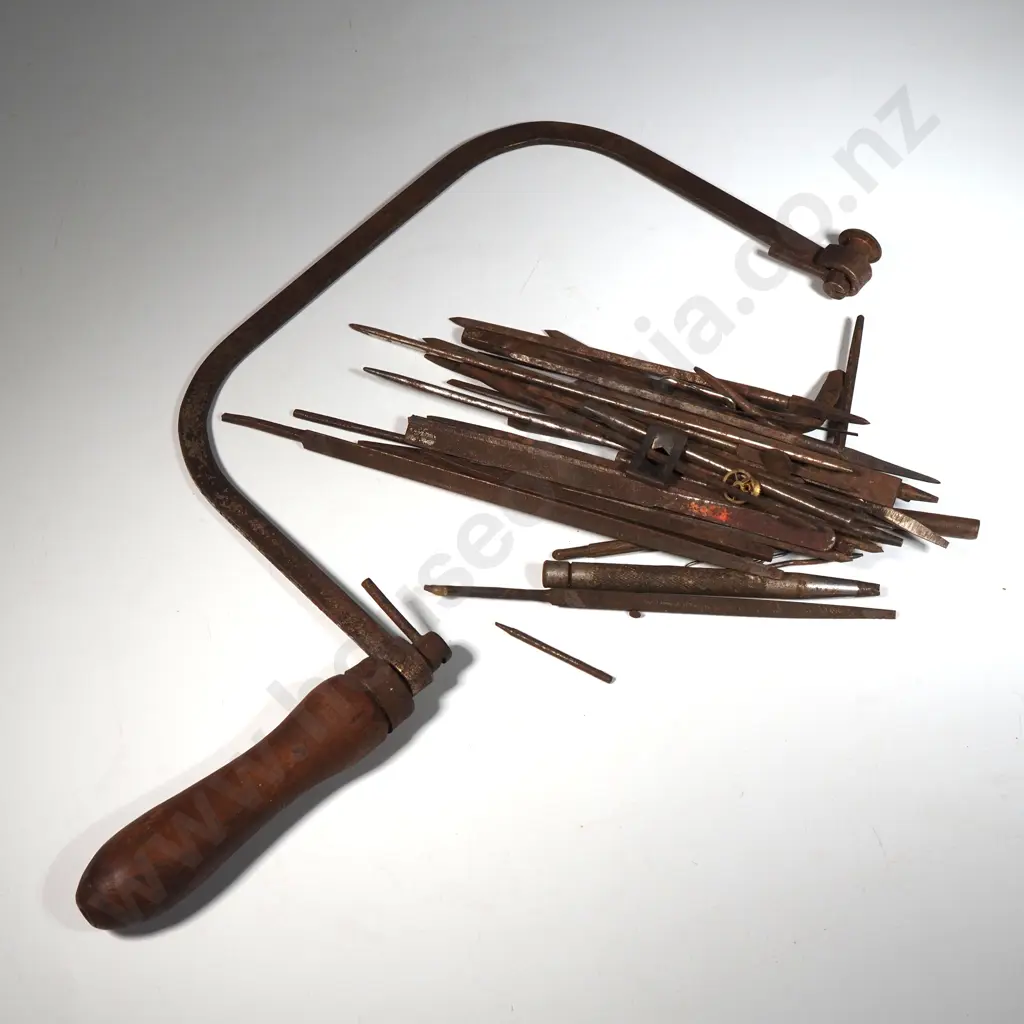 Tools Including Vintage Fret Saw, Files & Watch Parts Image 1++
