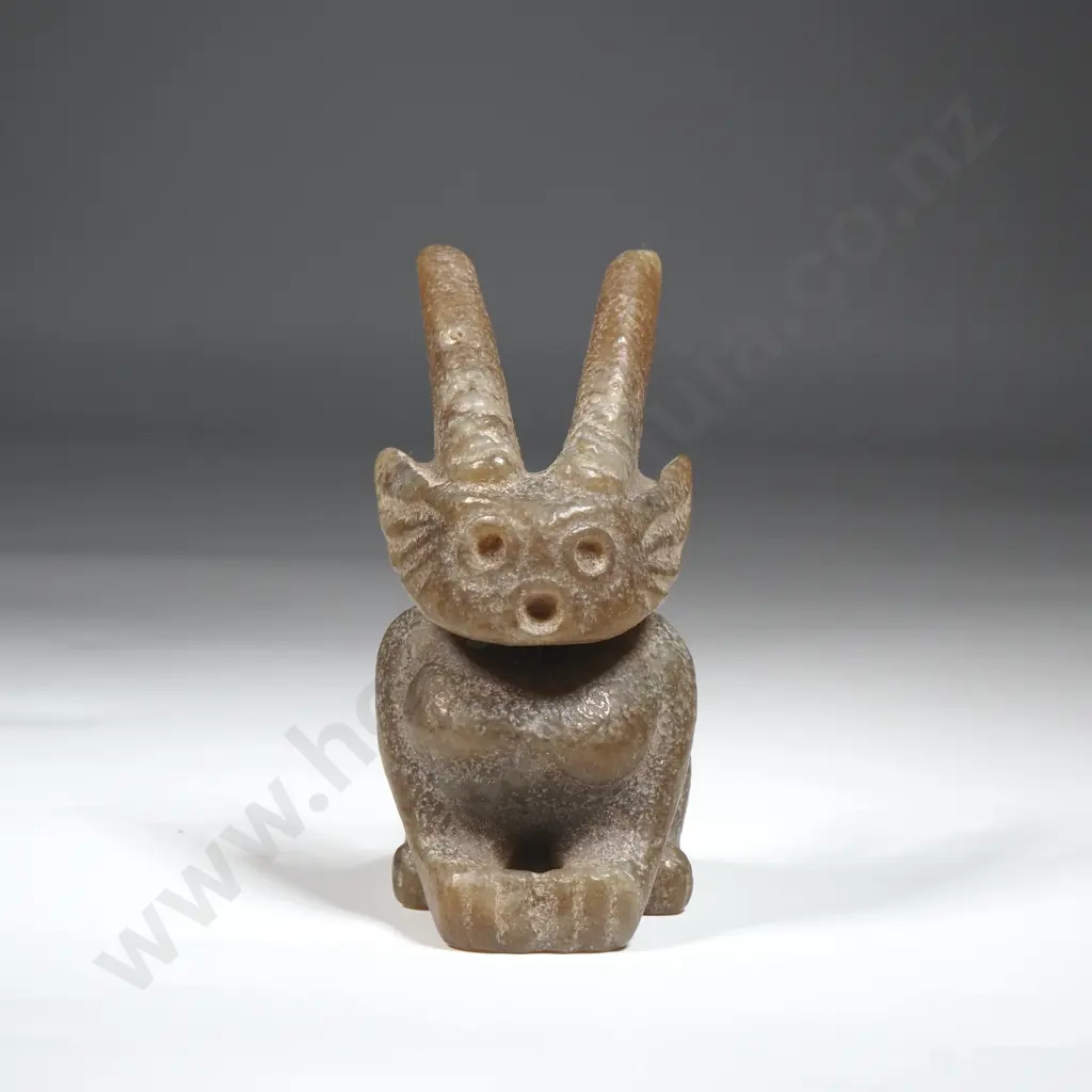 Neolithic Jade Squatting Figure with Large Ears Image 1++
