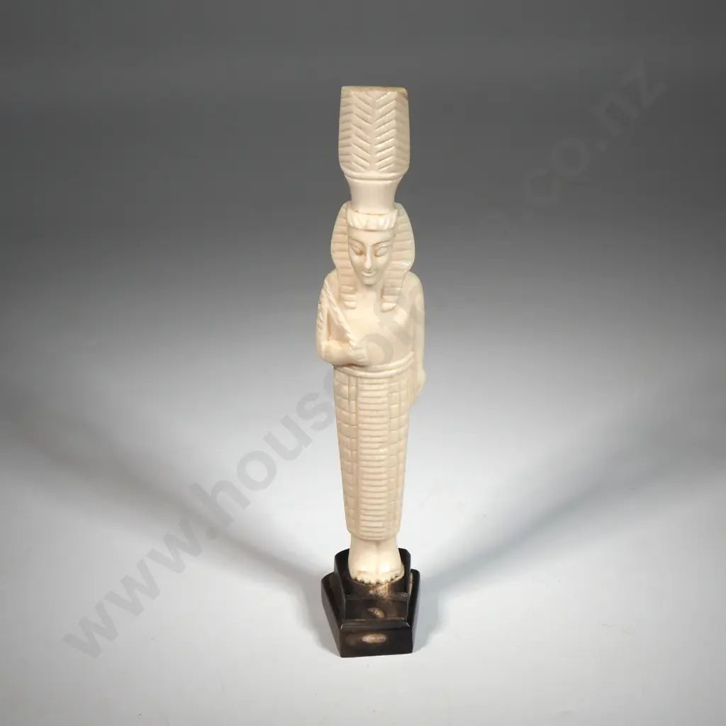 Carved Bone Figure of a Pharaoh on a Horn Base Image 1++