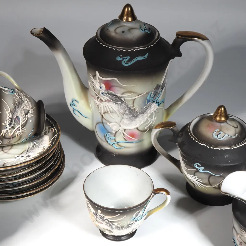 Vintage Japanese Moriage Dragonware Tea Set. Image 1++