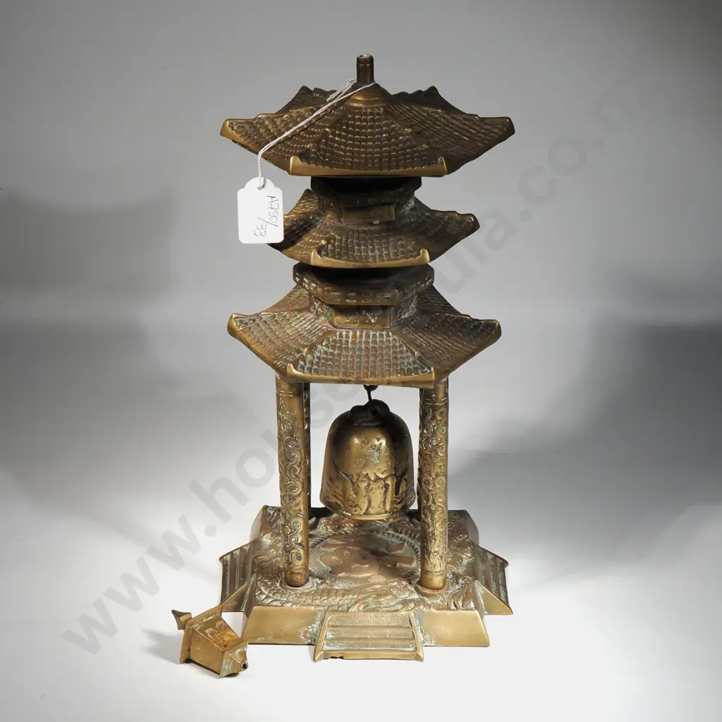 One Brass Pagoda w Bell Image 1++