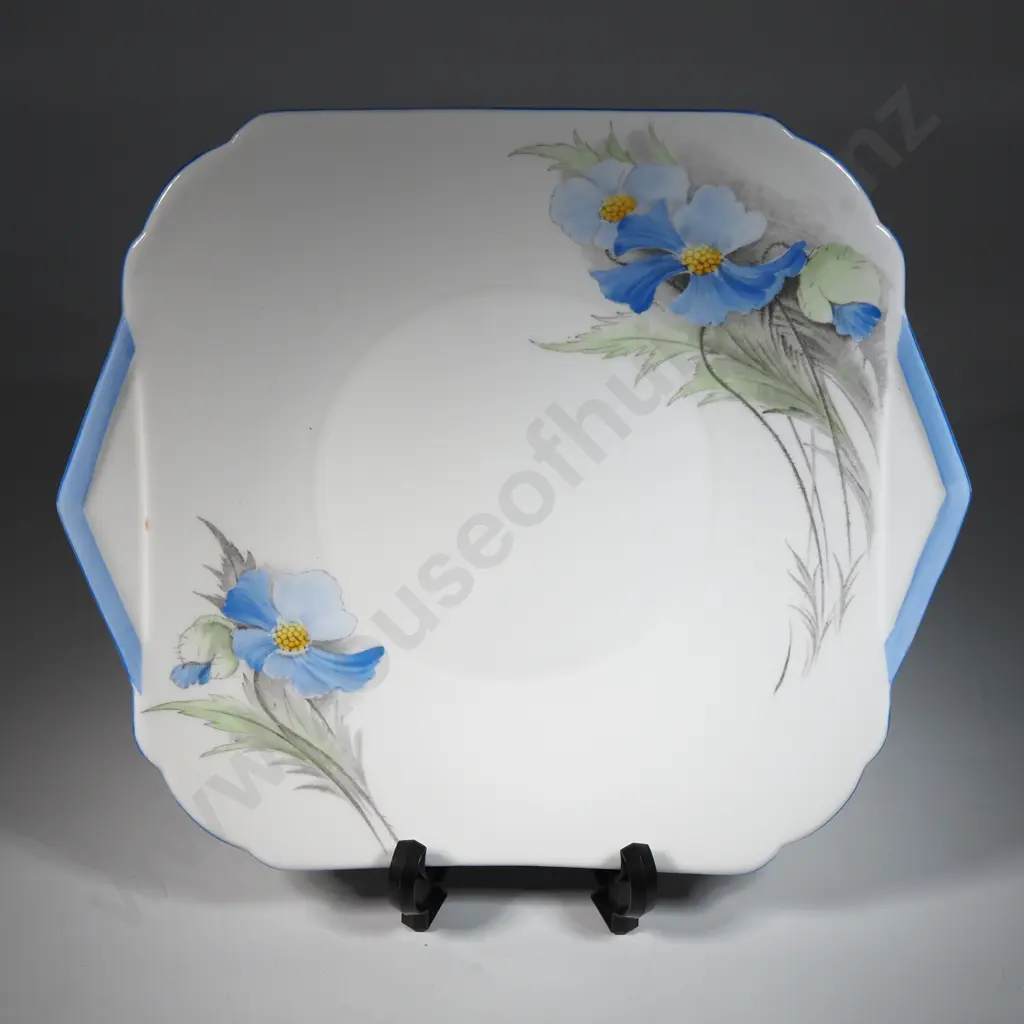 Shelley Cake Plate In The Blue Iris Pattern  Image 1++