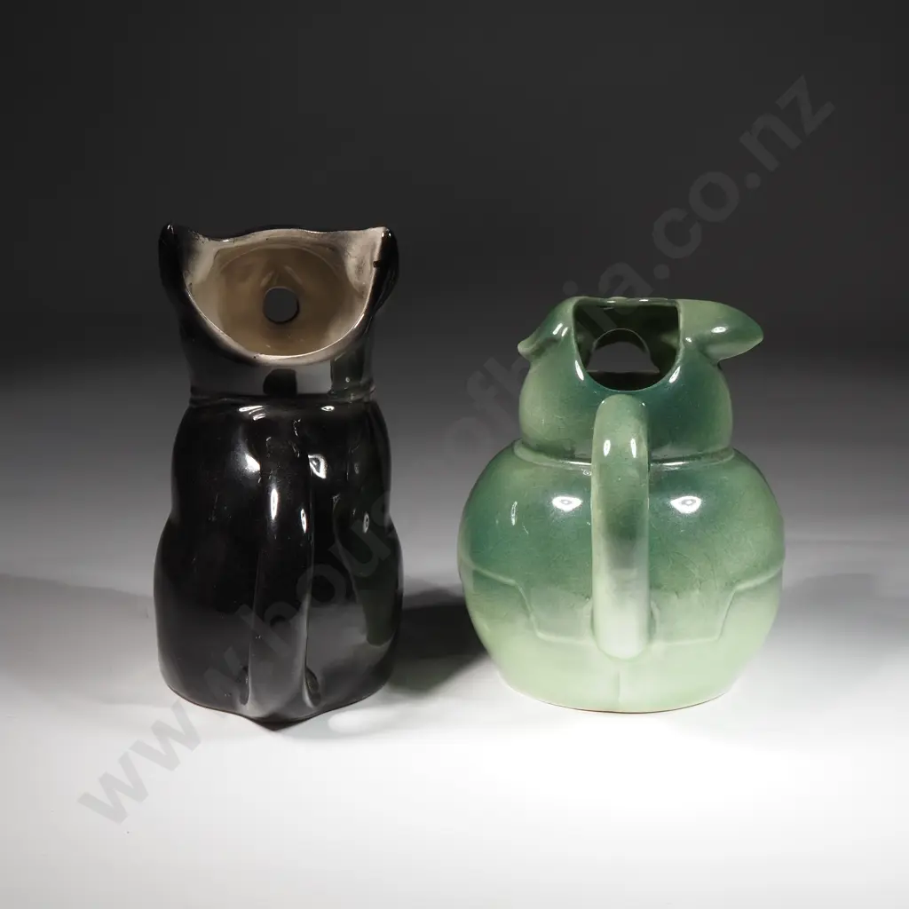 Vintage Tony Wood Black Cat Jug & A Vintage Japanese "Mr Tuxedo" Pig Jug Image 1++