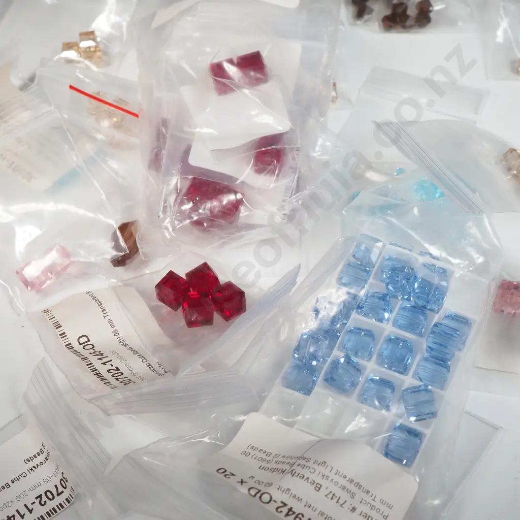 Quantity of Swarovski Beads in Various Shapes, Colours & Sizes Image 1++
