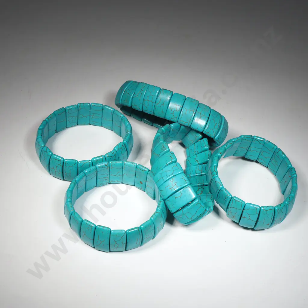 Six Howlite Turquoise Bracelets Image 1++
