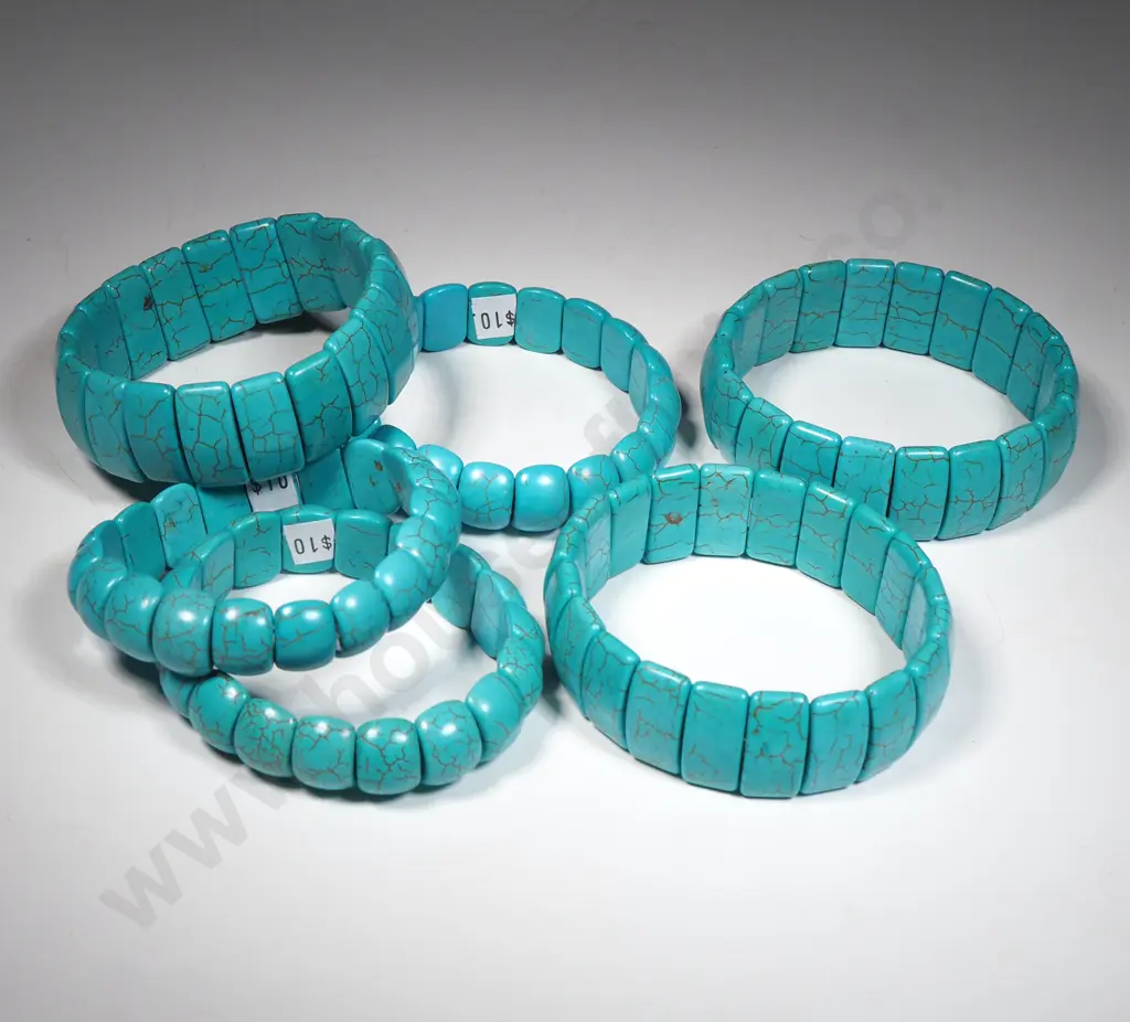 Six Howlite Turquoise Bracelets Image 1++