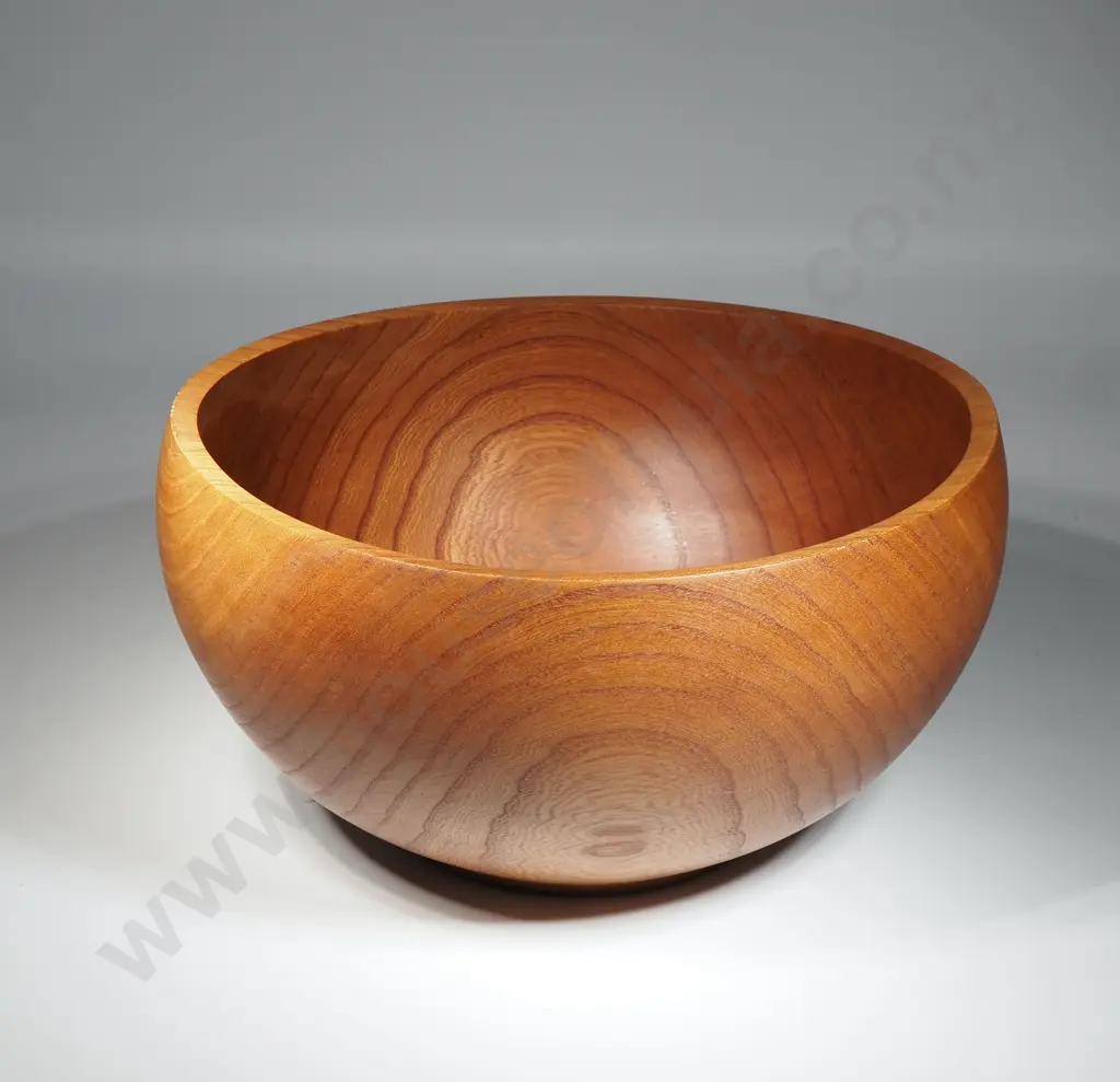 Carved Elm Wooden Large Bowl - N Wells Image 1++