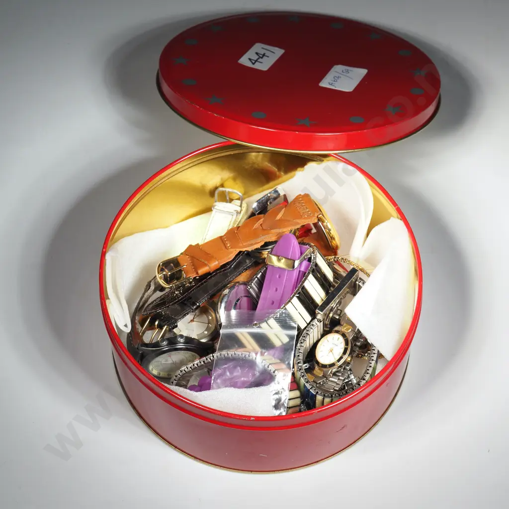 Tin Containing A Quantity of Costume Watches  Image 1++