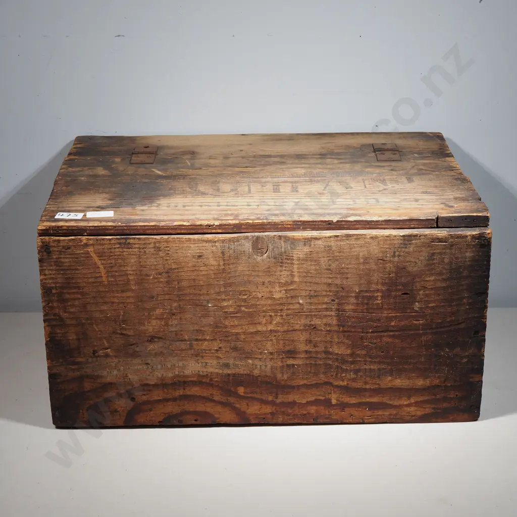 Vintage Wooden Vacuum Oil Company Box with Lift Up Lid & A  Wooden Crate For Colmans Mustard   Image 1++