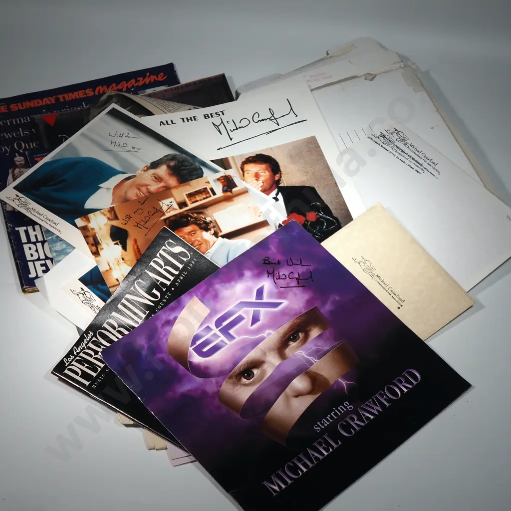 Quantity Of Ephemera On Michael Crawford Including Signed Photographs & Magazine Articles.  Image 1++
