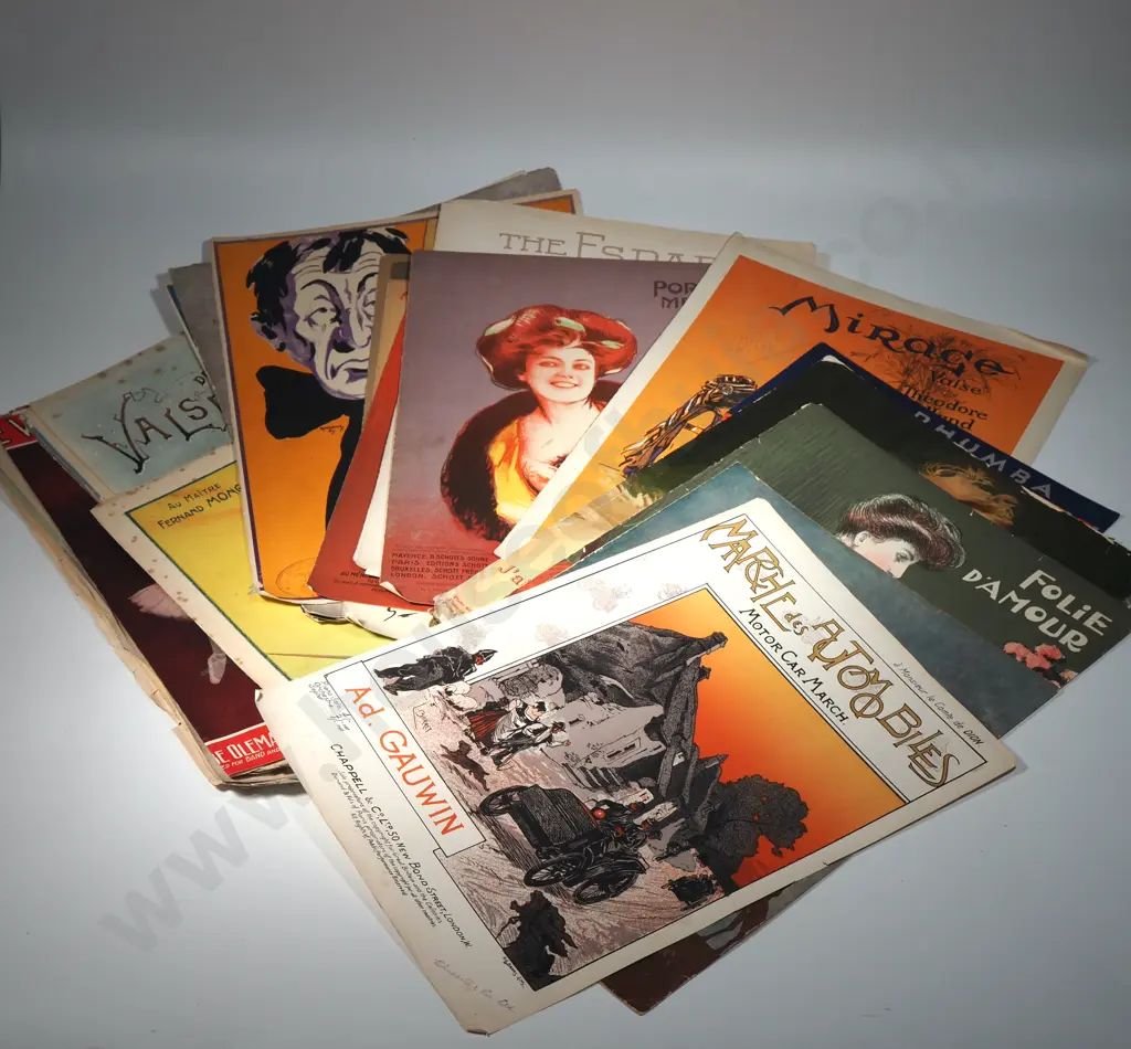 Large Quantity Of Music Sheet Covers Including The Motor Car March, Fantasia, Goodbye Walsh Image 1++