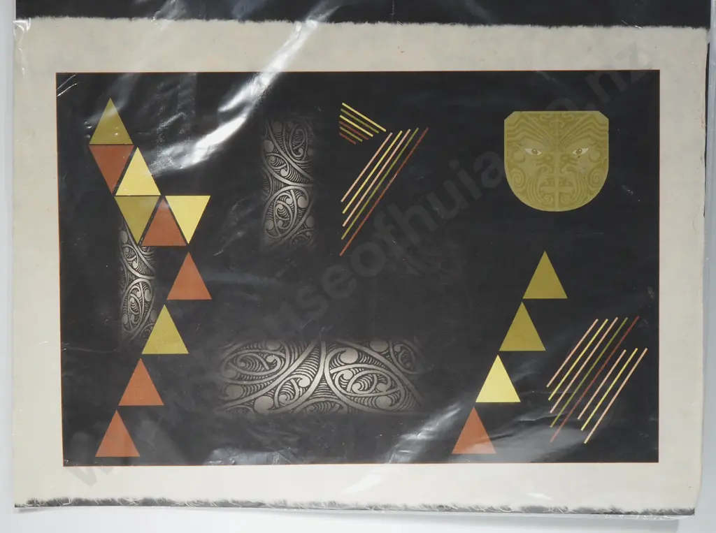 Contemporary Maori flax Paper Print Artwork Designed & Marketed By Visually Maori.  Image 1++