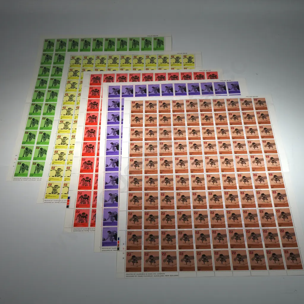 Four Sheets Of Uncut "Christchurch Commonwealth Games Stamps" Image 1++