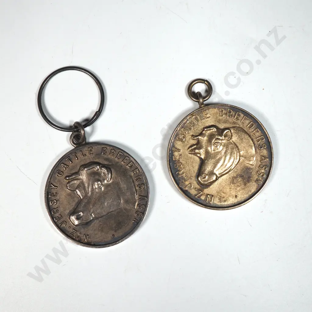 Two Silver Plate Jersey Cattle Breeders Medals  Image 1++