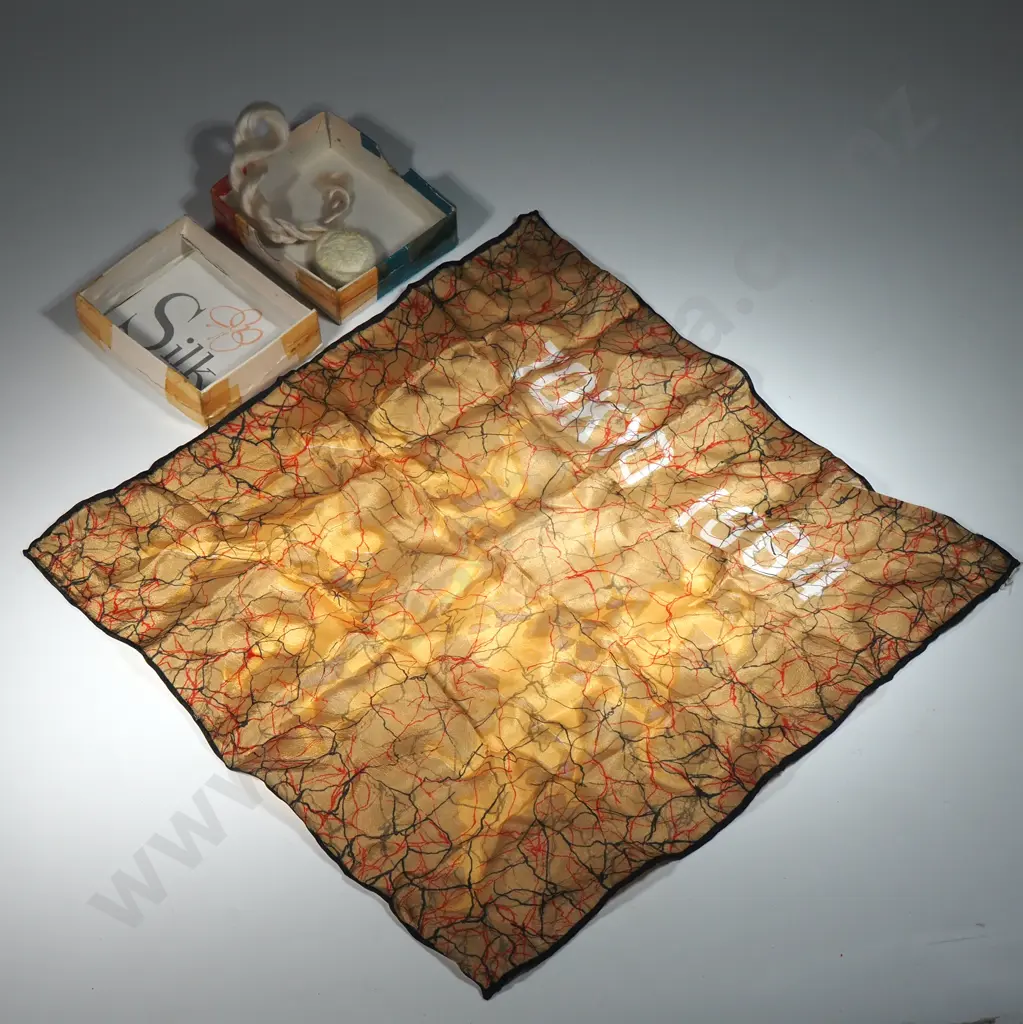 Boxed Silk Handkerchief & Cord. Tokyo 1984 Image 1++