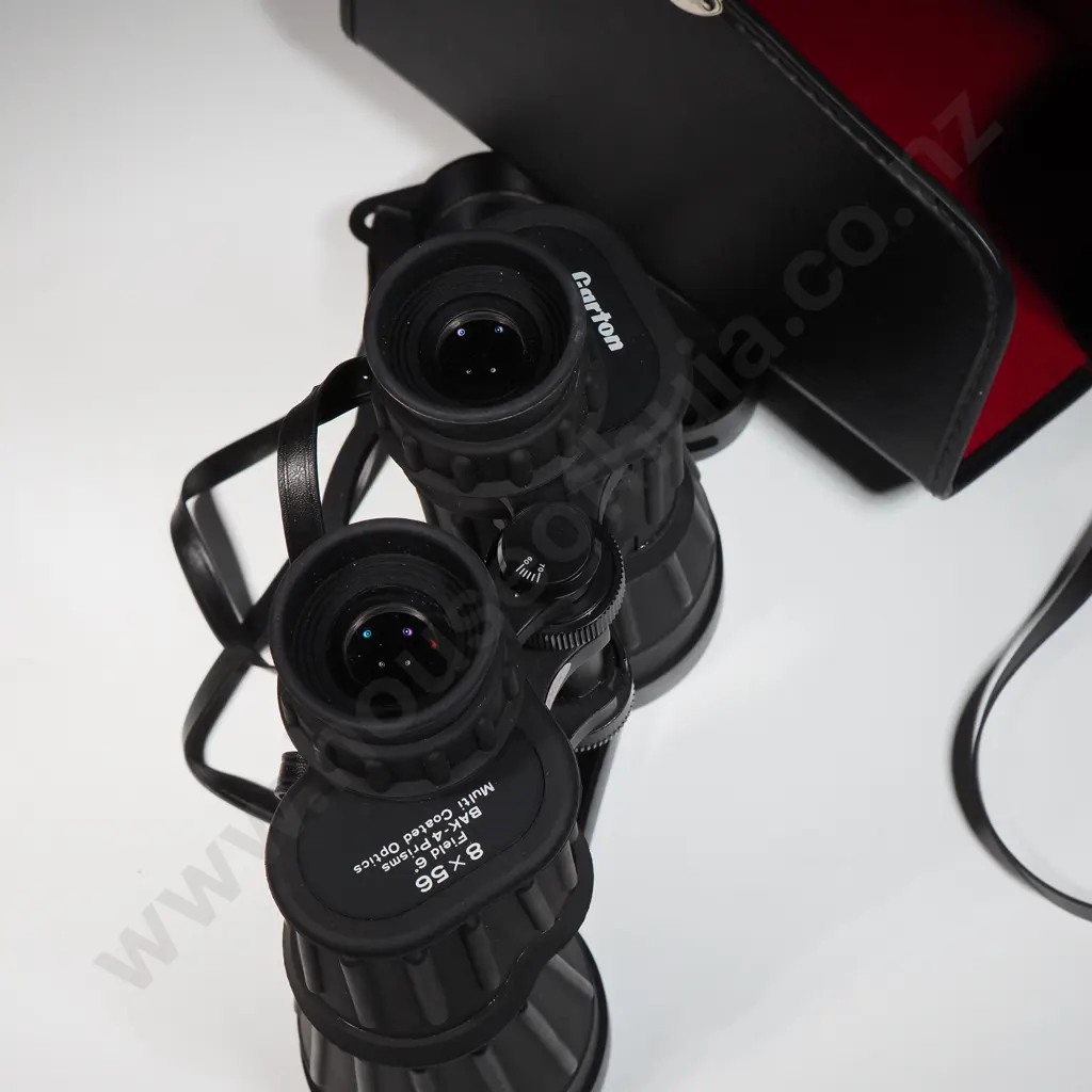 Cased Carton Binoculars 8/56 Back / Four Prisms Image 1++