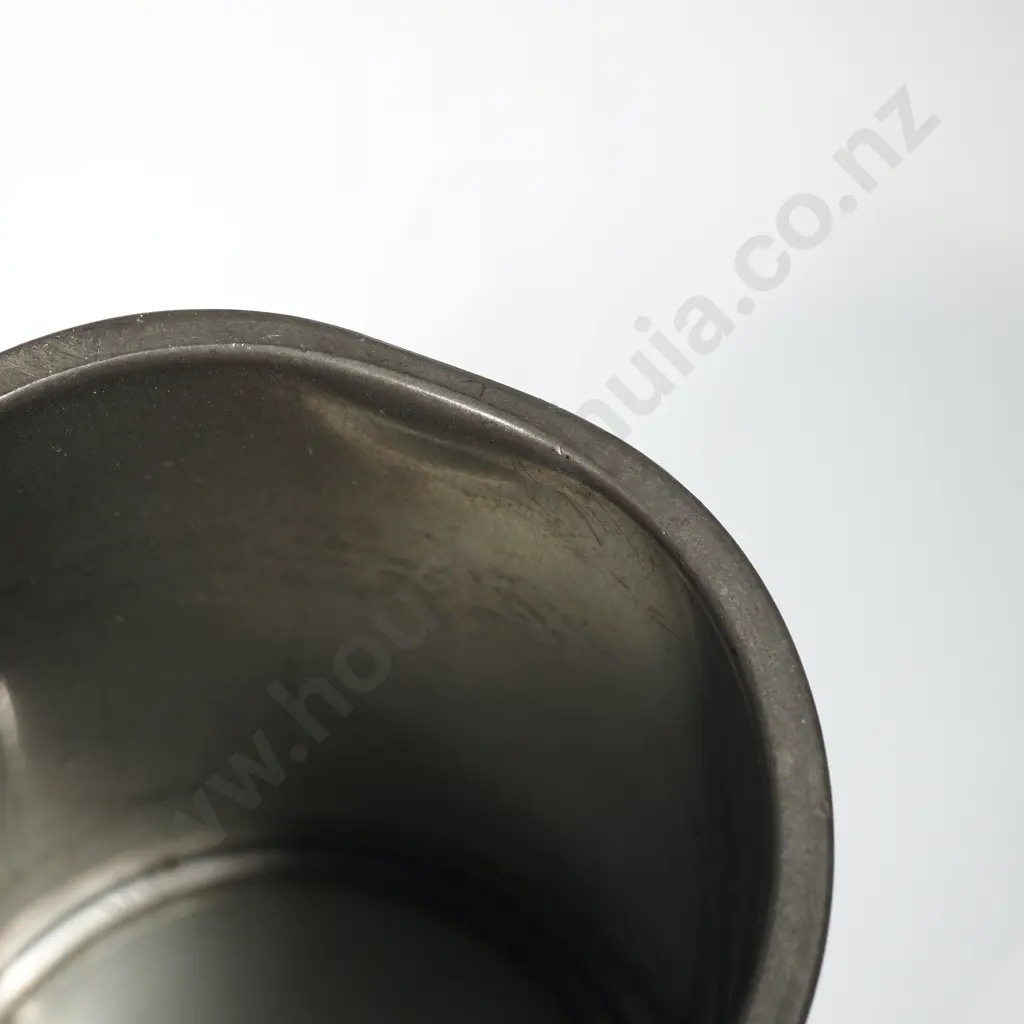 Vintage Pewter Mug w Glass Bottom. Marked English Pewter  Image 1++