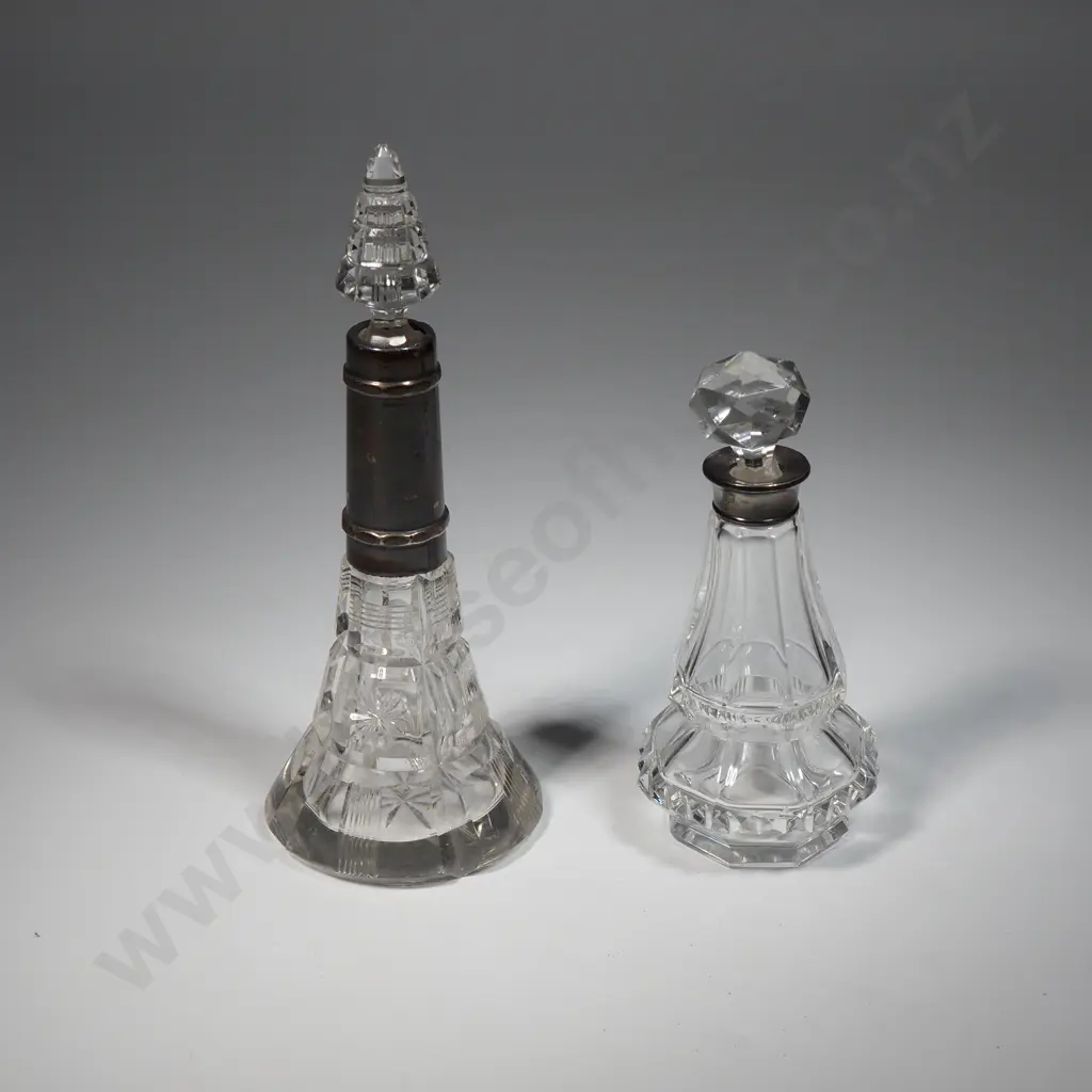 Two Sterling Topped Perfume Bottles Image 1++