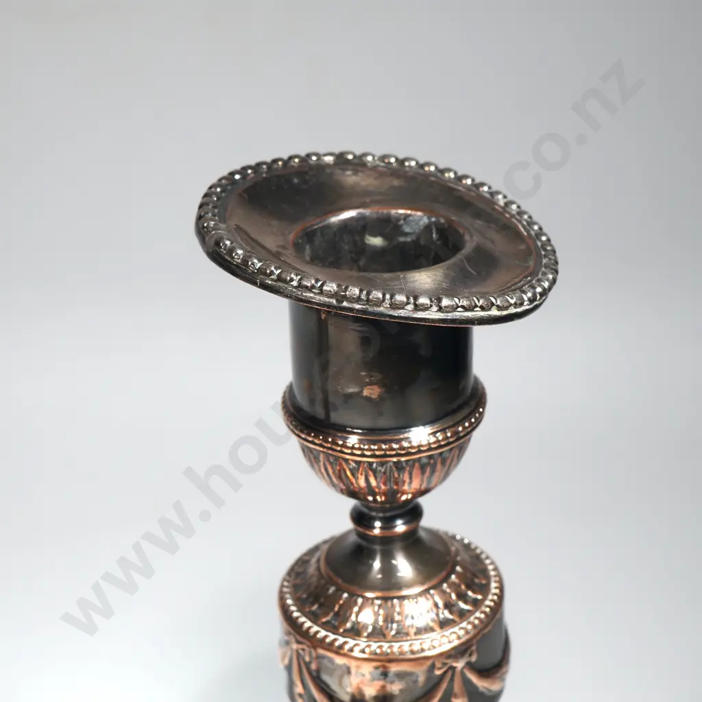 Pair of Sheffield Plate Candlesticks, Pair Of Sheffield Plate Wee Willie Winkie Candlesticks &  Small Quadruple Plate  Image 1++