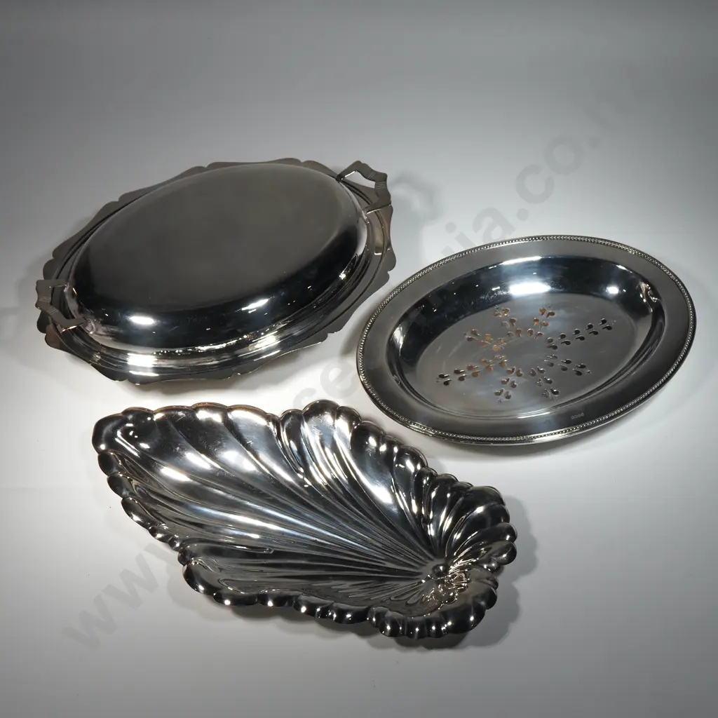 Assorted Silver Plate Serving Dishes Image 1++