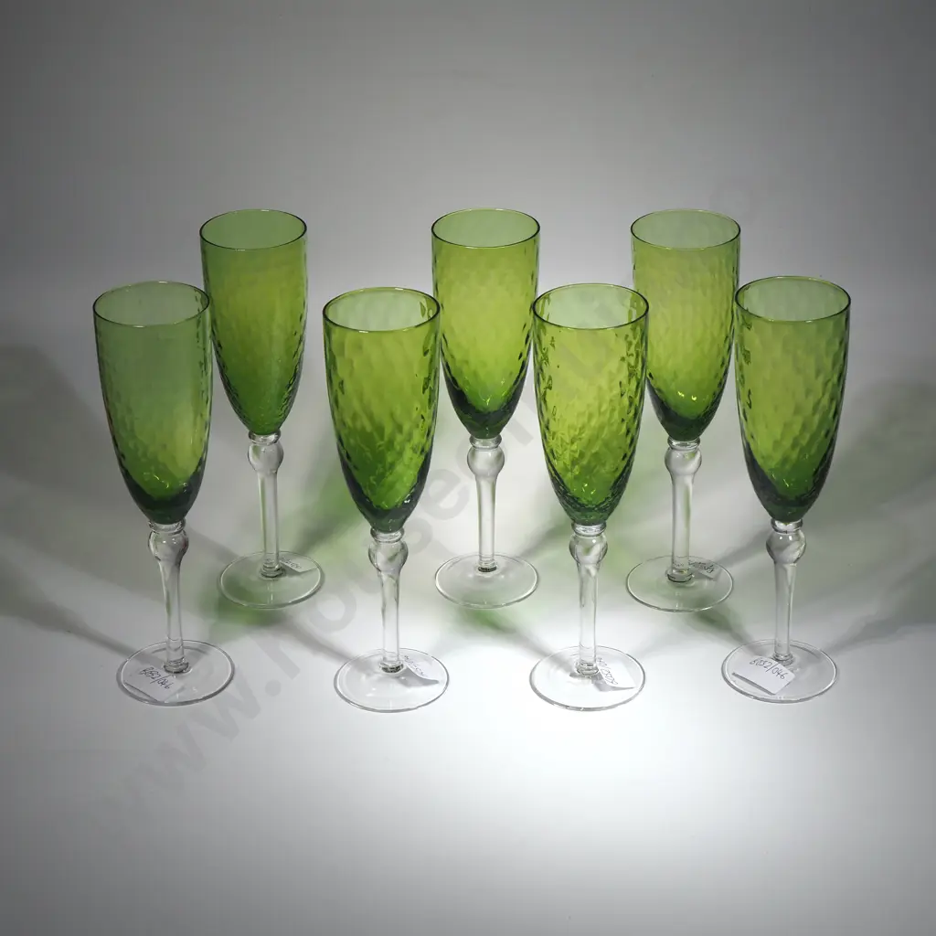 Green Textured Wine/Champagne Glasses Image 1++