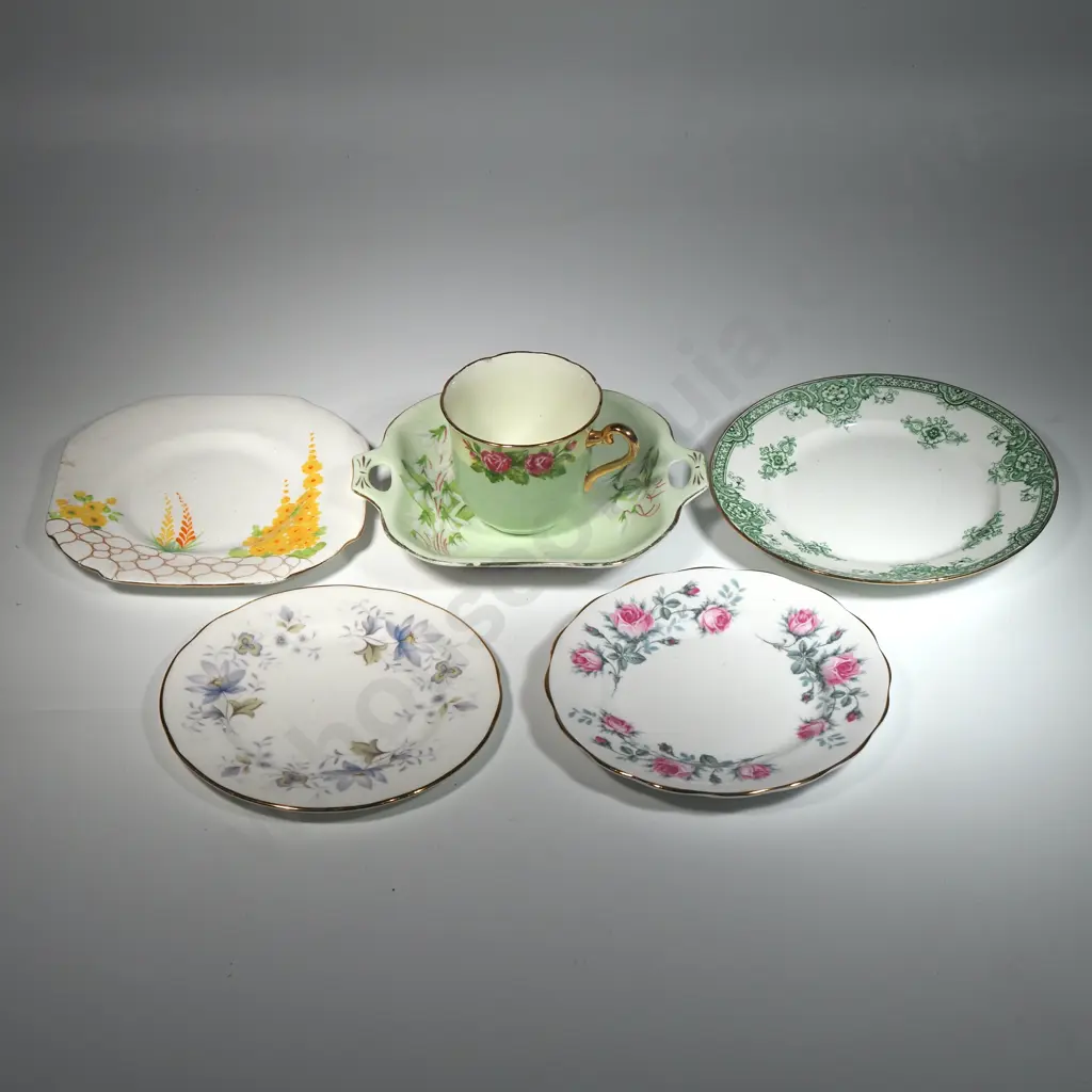 Coclough Six Place Tea Set (Only Five Cups), Royal Winton Part Tea Set & Miscellaneous Plates etc. Image 1++