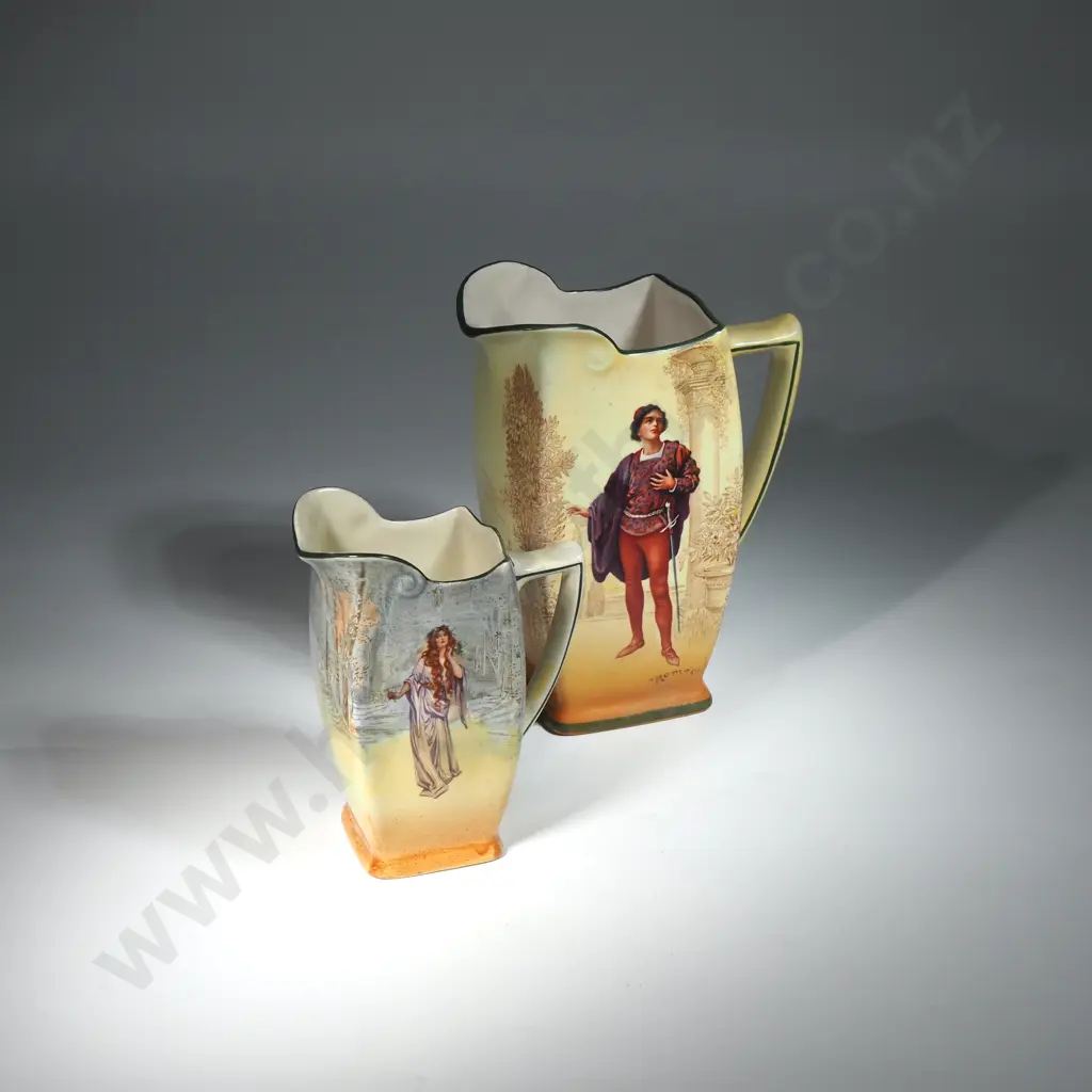 Two Royal Doulton Shakespeare Jugs - Romeo & Ophelia Image 1++