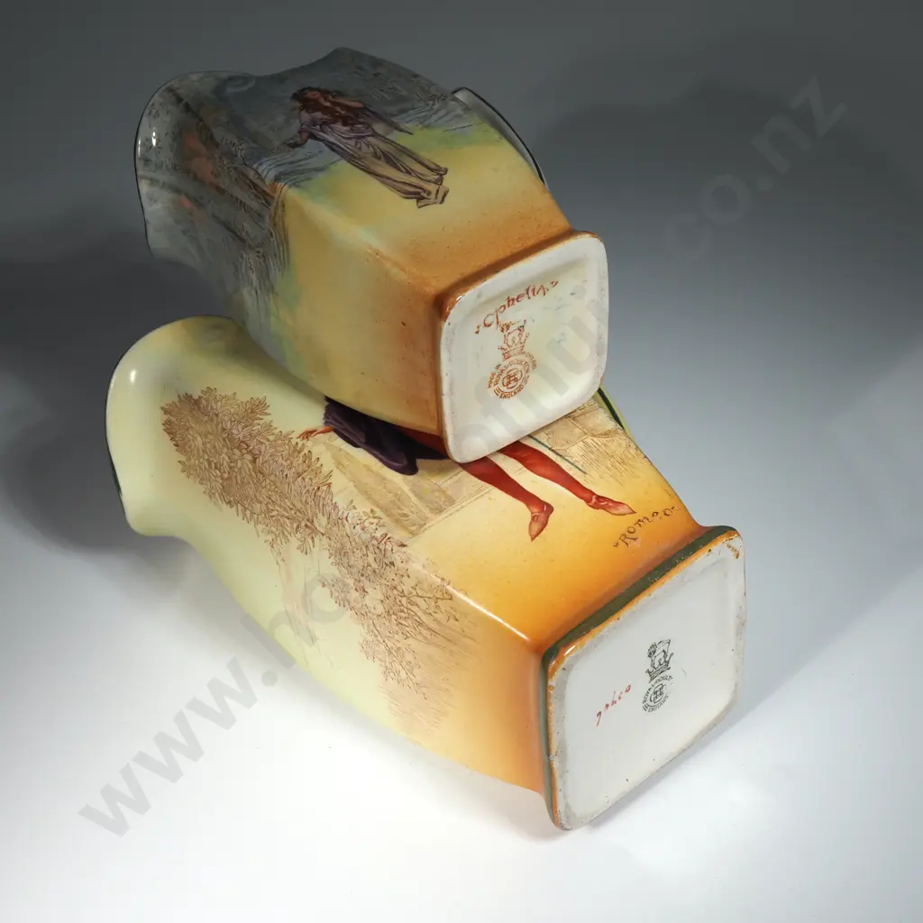 Two Royal Doulton Shakespeare Jugs - Romeo & Ophelia Image 1++