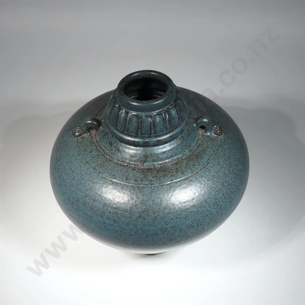 Ceramic Urn in Powdered Blue Mocha Glaze Image 1++