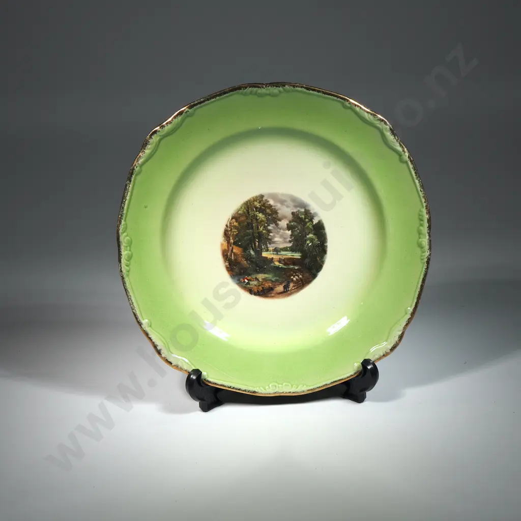 Crown Lynn Plate Stamped "Coronet" Featuring A Scene From Constable's "Cornfield" Image 1++