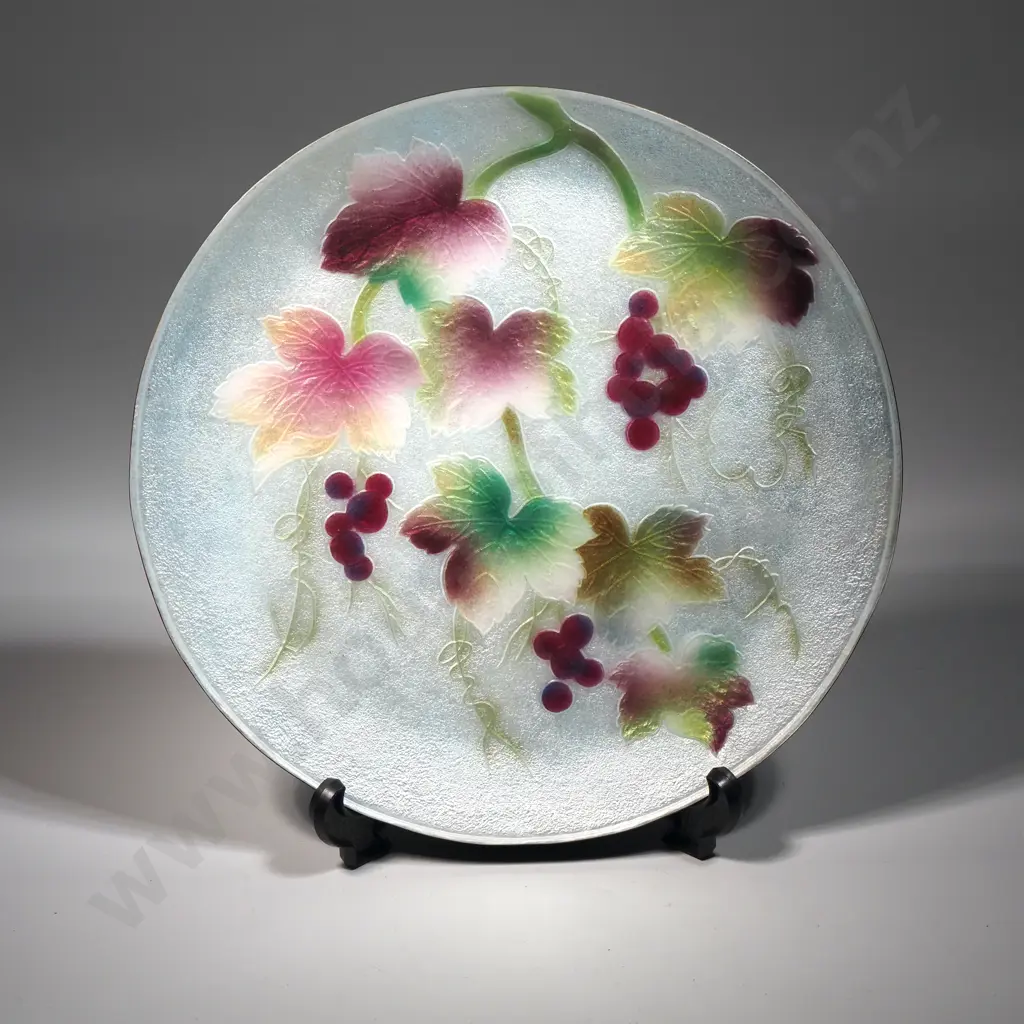 Vintage MCM Electroforming Cloisonne Floral Enamel Plate Image 1++