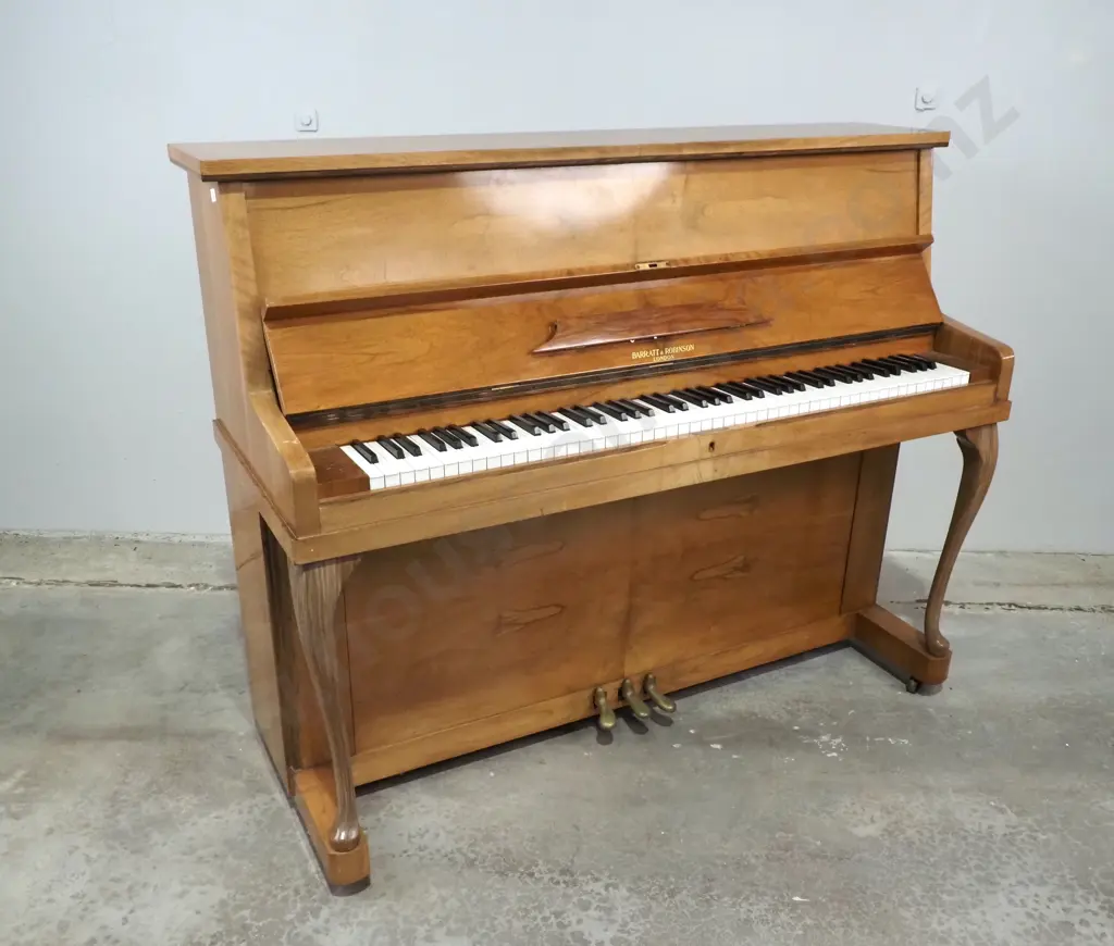 Barratt &  Robinson London  Walnut Upright Piano Image 1++