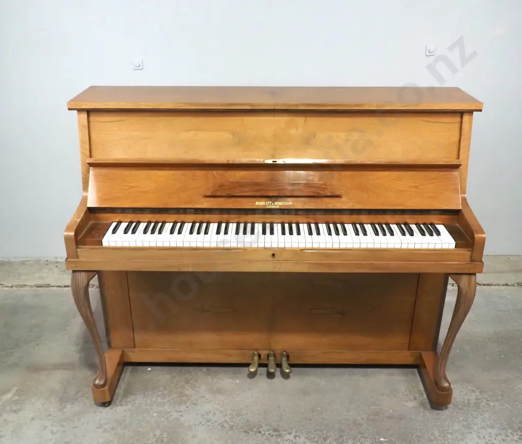Barratt &  Robinson London  Walnut Upright Piano Image 1++