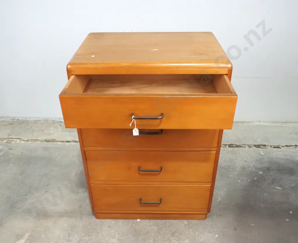 Vintage Rimu Chest Of Four Drawers Image 1++