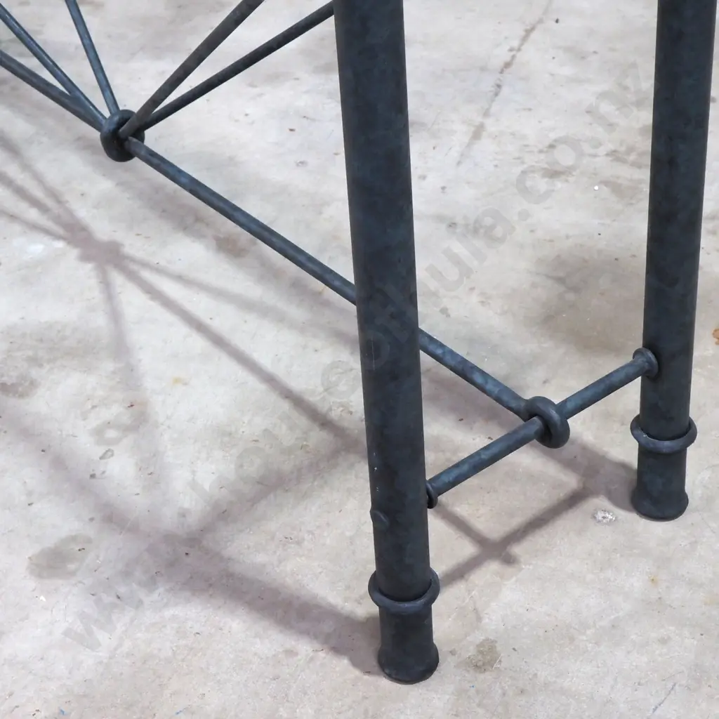 Giacometti Style Wrought Iron & Glass Rectangle Table Image 1++