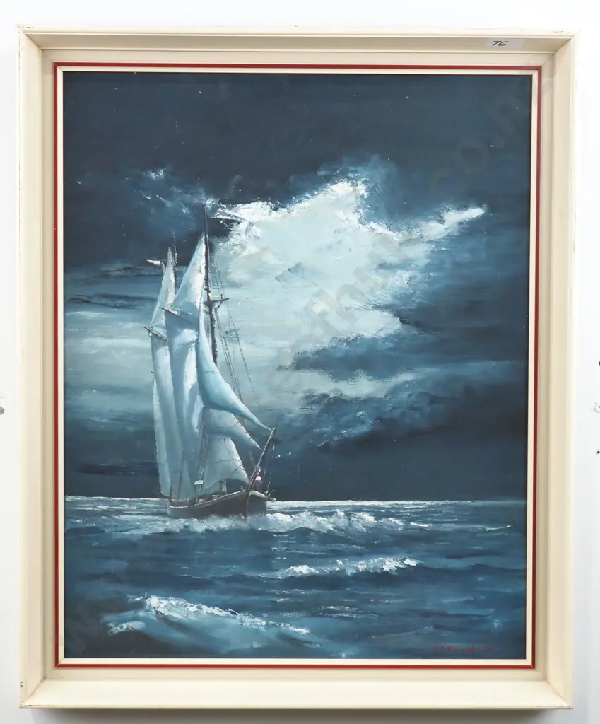 Brent Ian Richardson - A Stormy Night at Sea, Oil Image 1++