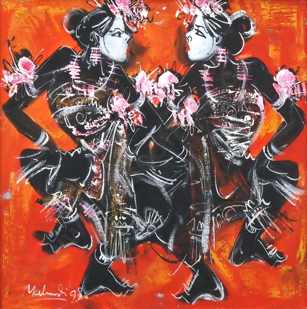 Artist Unknown - Two Dancers, Acrylic Image 1++