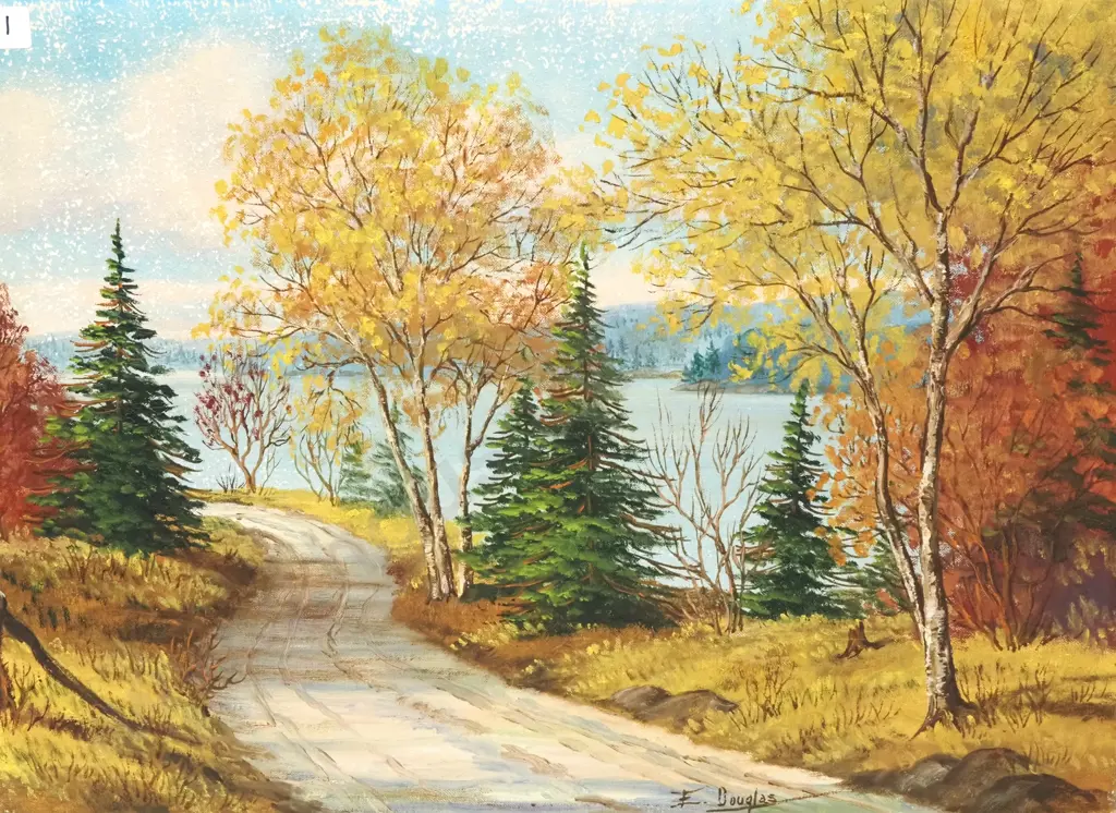 E Douglas, Lake Simco Canada. Oil On Board. Signed. 400 x 555mm  Image 1++