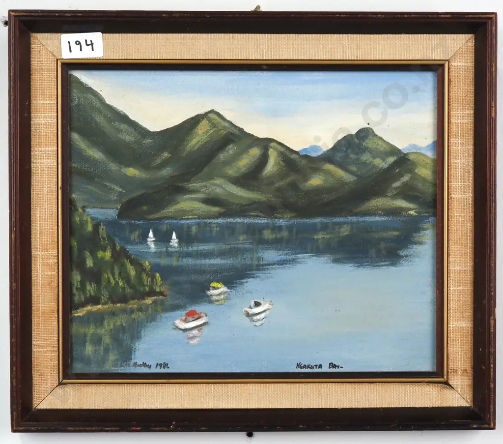 Signature Indecipherable - Ngakuta Bay, Oil on Board Image 1++