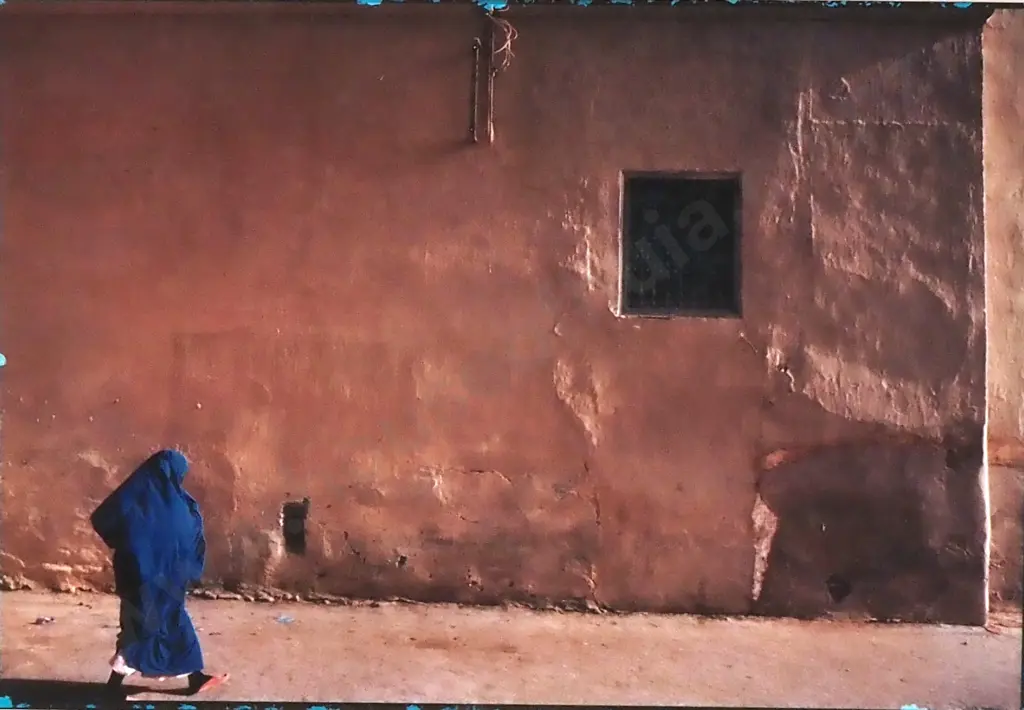Jeffrey Becom - Woman in Blue Burka, Photograph Image 1++