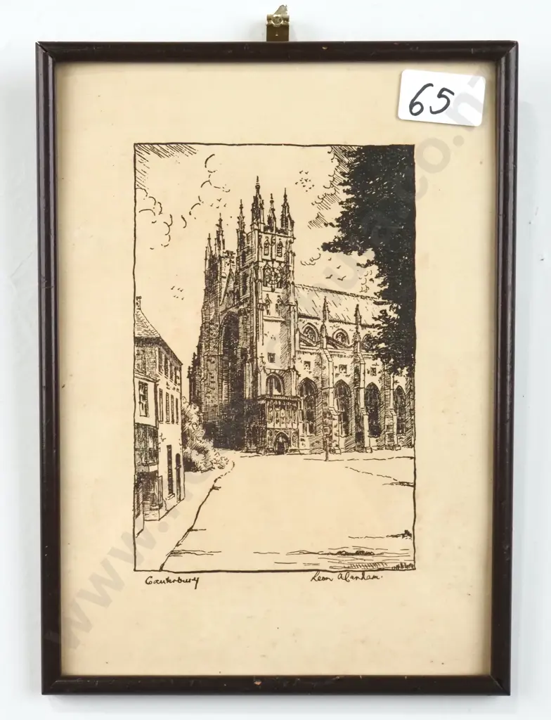Leon A Canham - Canterbury Cathedral Kent, Print Image 1++
